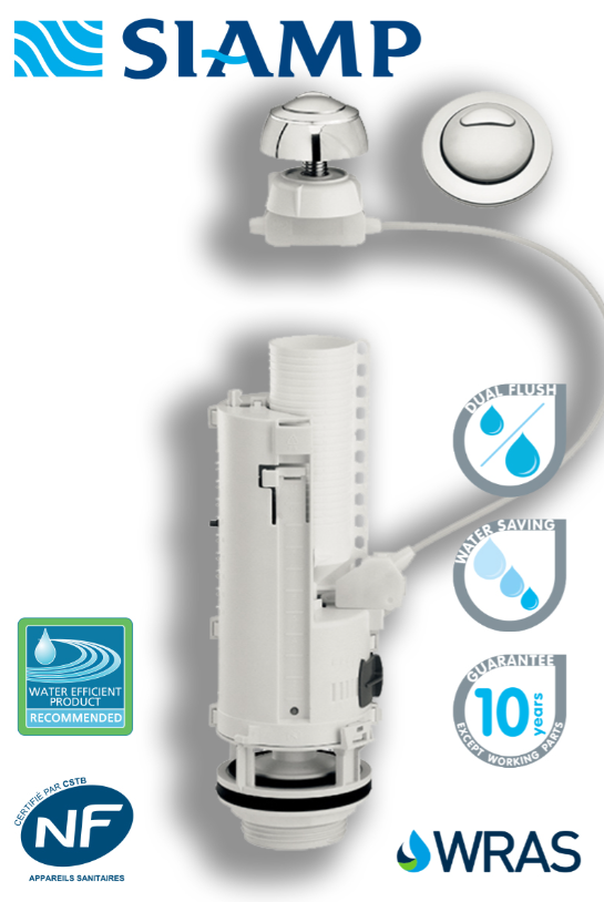 Siamp Optima 49 Μηχανισμός για Καζανάκι Μισό(2lt)-Ολόκληρο(4,5lt)