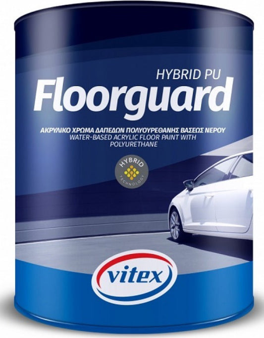 Vitex Floorguard Hybrid PU Υβριδικό Ακρυλικό Χρώμα Δαπέδων Πολυουρεθάνης Βάσεως Νερού Λευκό Σατινέ