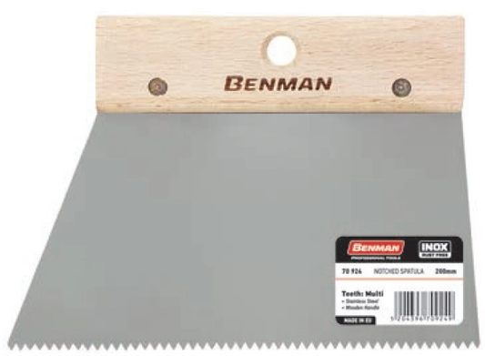 Benman 70924 Σπάτουλα Πλακάδων Ψιλό Δόντι 200mm