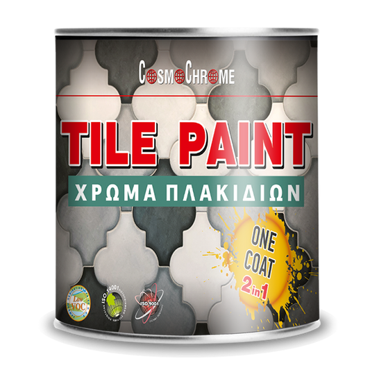 Cosmochrome Tile Paint Χρώμα Πλακιδίων Νερού Ενός Συστατικού Satin 750ml