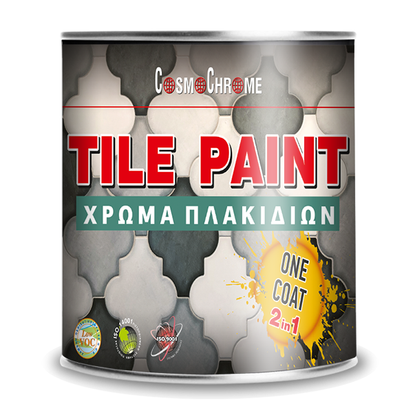 Cosmochrome Tile Paint Χρώμα Πλακιδίων Νερού Ενός Συστατικού Satin 750ml