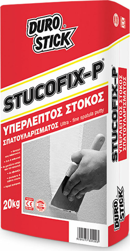 Durostick Stucofix-P Υπέρλεπτος Στόκος Σπατουλαρίσματος Παρετίνα Λευκή 20kg