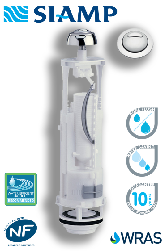 Siamp Optima 49 Μηχανισμός για Καζανάκι Μισό(2lt)-Ολόκληρο(4,5lt)