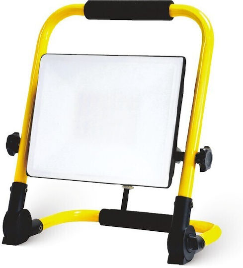 Eurolamp Στεγανός Προβολέας Led 50W 5000lm Φυσικό Λευκό 4000K με Βάση και Καλώδιο
