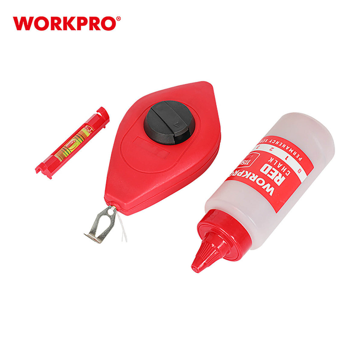 Workpro WP329019 Σημαδευτήρι Κιμωλίας με Σκόνη Κόκκινο 115gr & Αλφάδι
