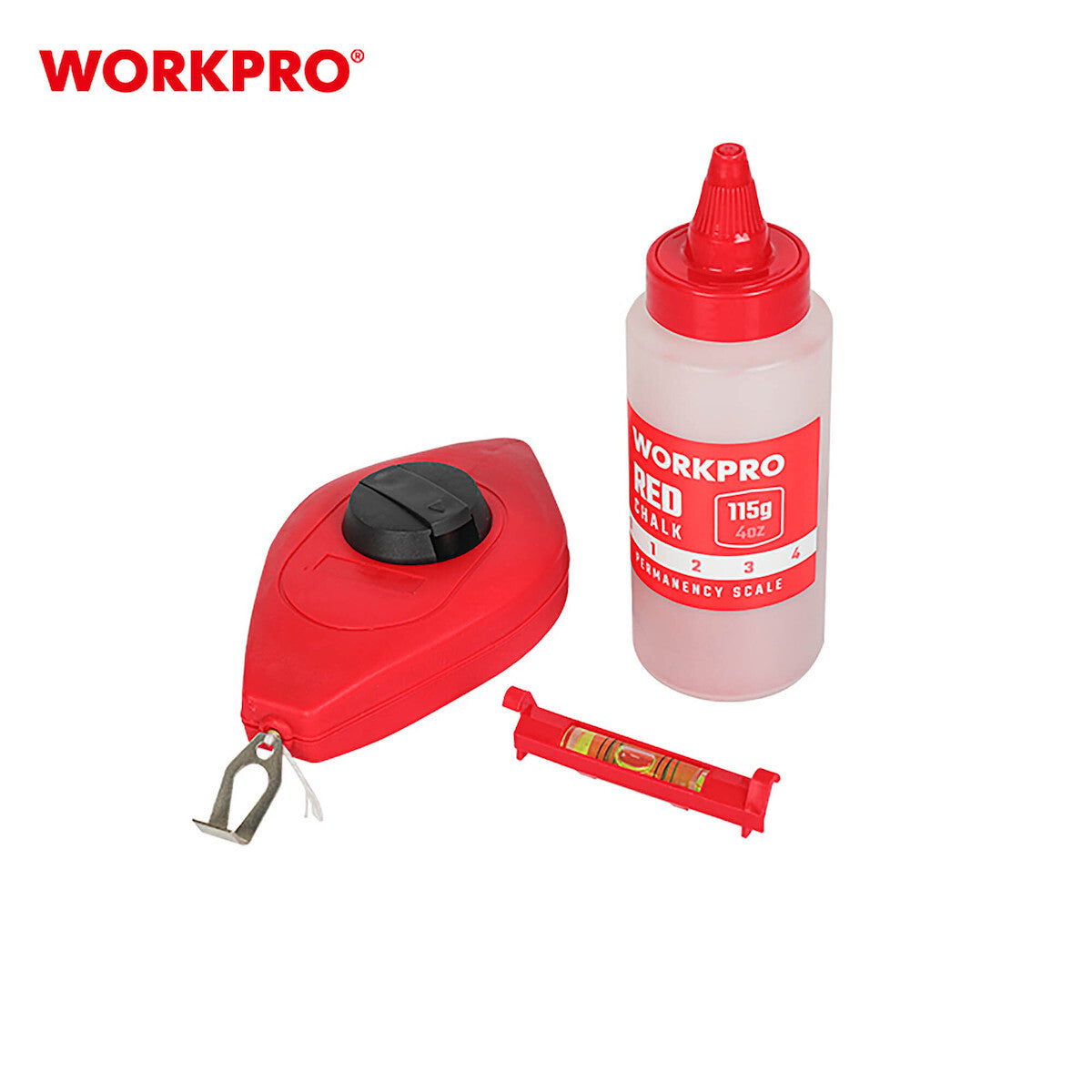 Workpro WP329019 Σημαδευτήρι Κιμωλίας με Σκόνη Κόκκινο 115gr & Αλφάδι