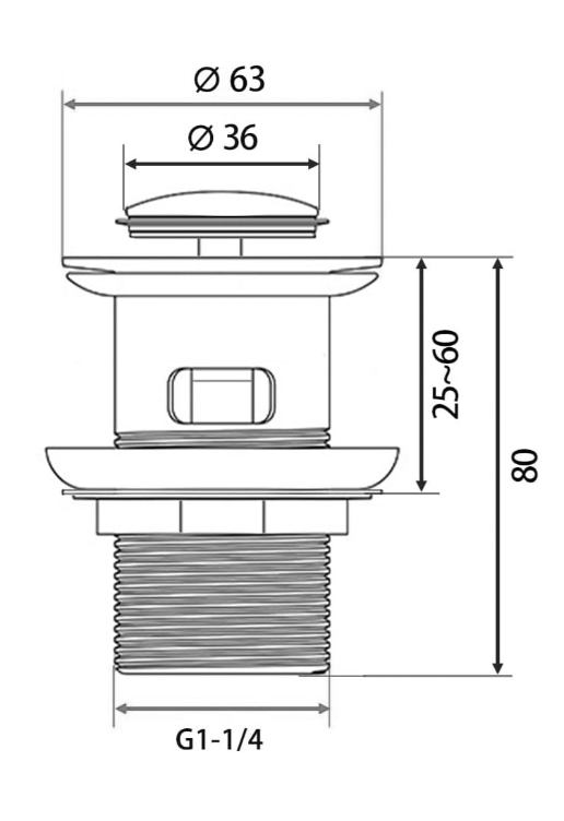 Romagnoli Βαλβίδα Νιπτήρα Μικρή Πατητή 1+1/4" Φ61mm