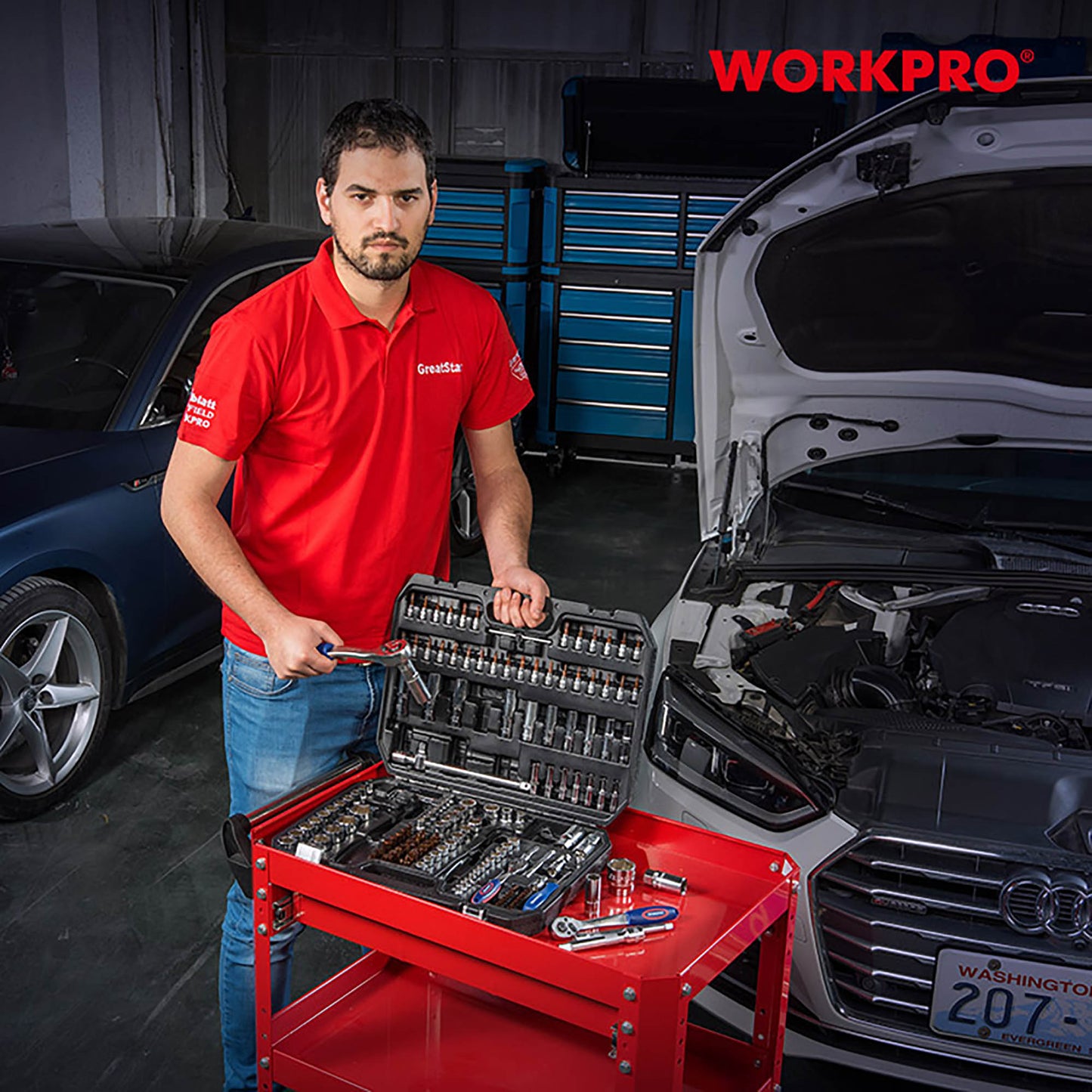 WorkPro WP202545 Καστάνια με Καρυδάκια & Μύτες 172τμχ