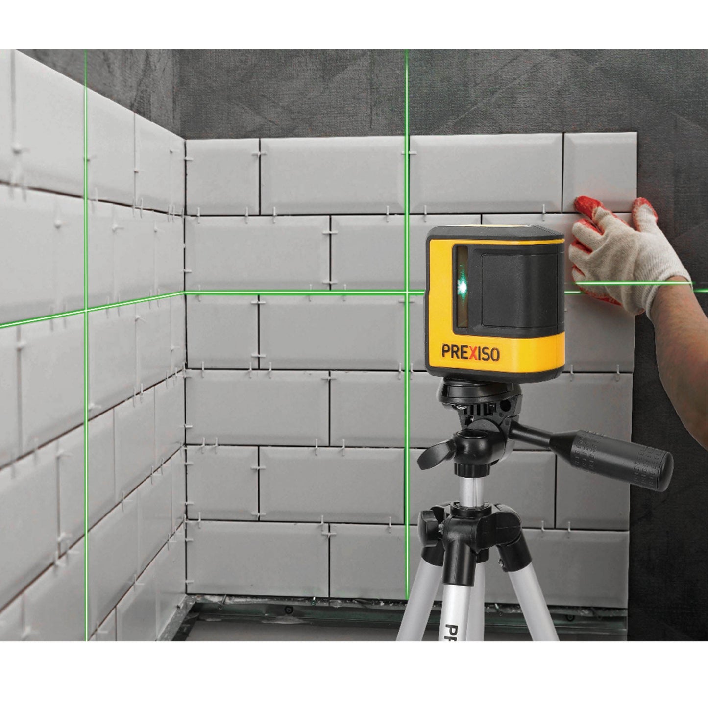 Prexiso PLC90DGT Αλφάδι Λέιζερ Σταυρού (Πράσινη Δέσμη) 20m με Τρίποδο