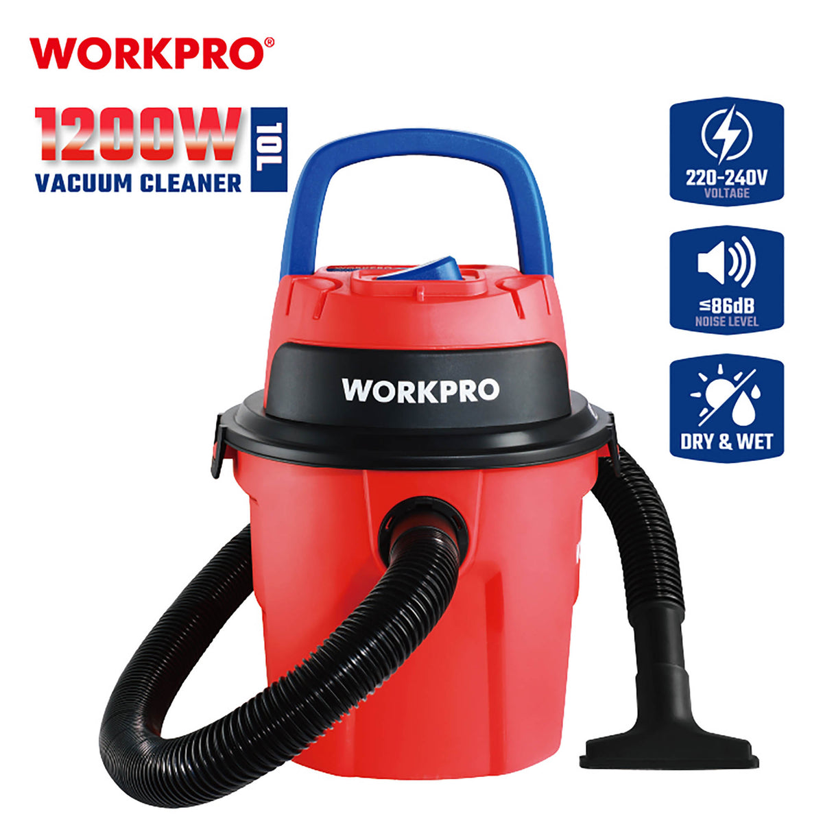 WorkPro WP423015CE Σκούπα Ηλεκτρική 10lt 1200W