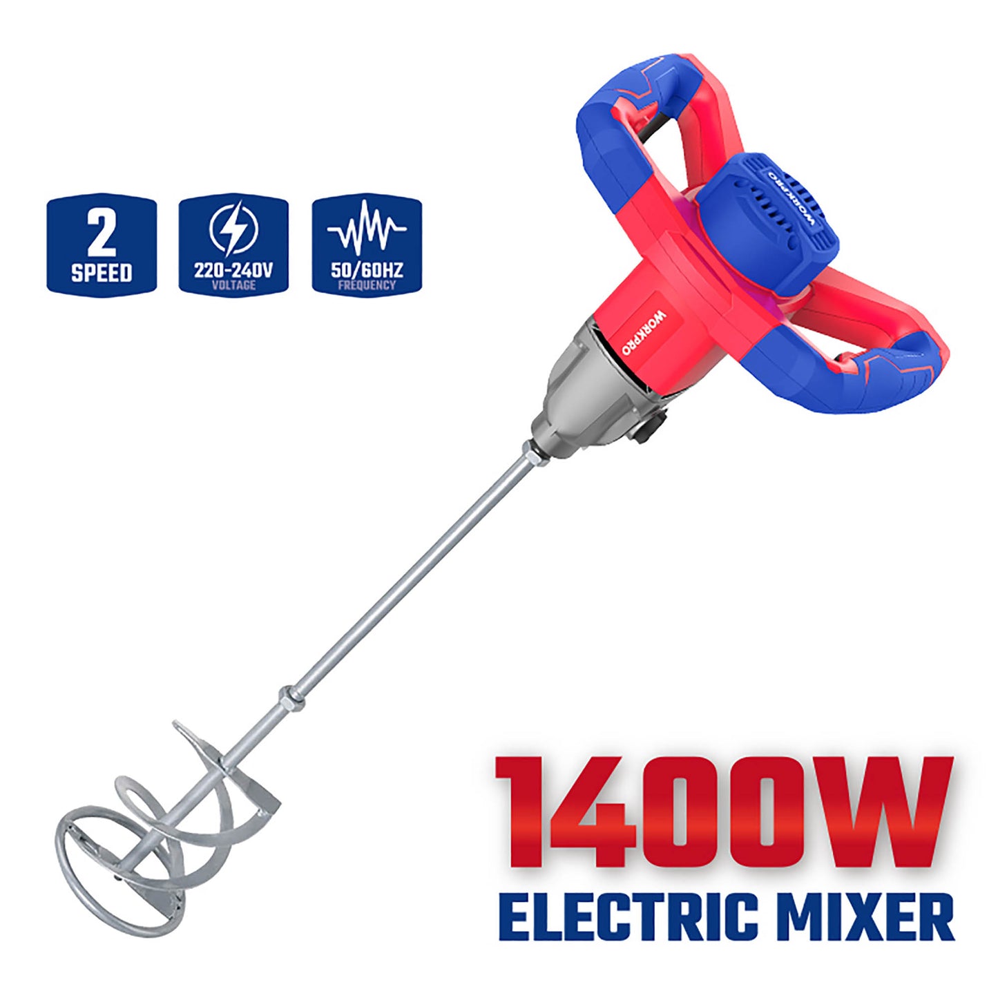 WorkPro WP476000 Ηλεκτρικός Αναδευτήρας Χρωμάτων-Κονιαμάτων 1400W με Εξάρτημα Ανάδευσης