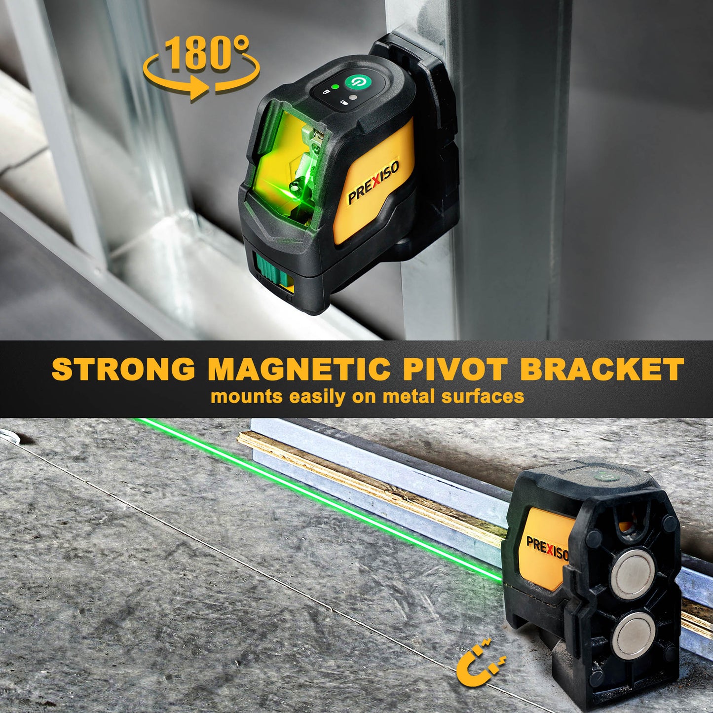 Prexiso PLC15DG Αλφάδι Λέιζερ Σταυρού Ανοικτής Γωνίας (Πράσινη Δέσμη) 30m