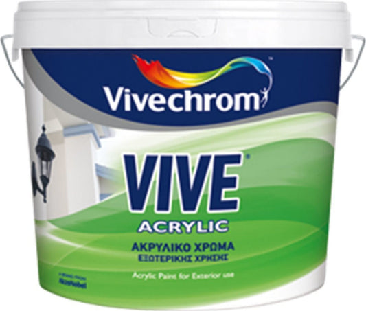 Vivechrom Vive Acrylic Ακρυλικό Χρώμα Εξωτερικής Χρήσης Λευκό ΜΑΤ
