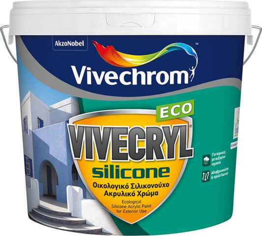 Vivechrom Vivecryl Silicone Eco Οικολογικό Ακρυλικό Σιλικονούχο Χρώμα Εξωτερικής Χρήσης Λευκό ΜΑΤ