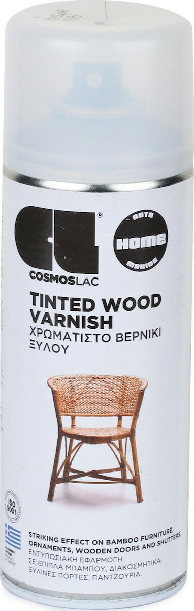 Cosmos Lac Tinded Wood Varnish Χρωματιστό  Βερνίκι Ξύλου Γυαλιστερό 400ml