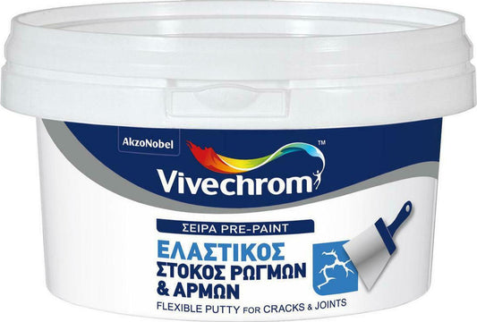 Vivechrom Ελαστικός Στόκος Ρωγμών & Αρμών για Τοίχους & Ταράτσες Vitex Ακρυλικός Στόκος Οικοδομών Λευκός 700gr