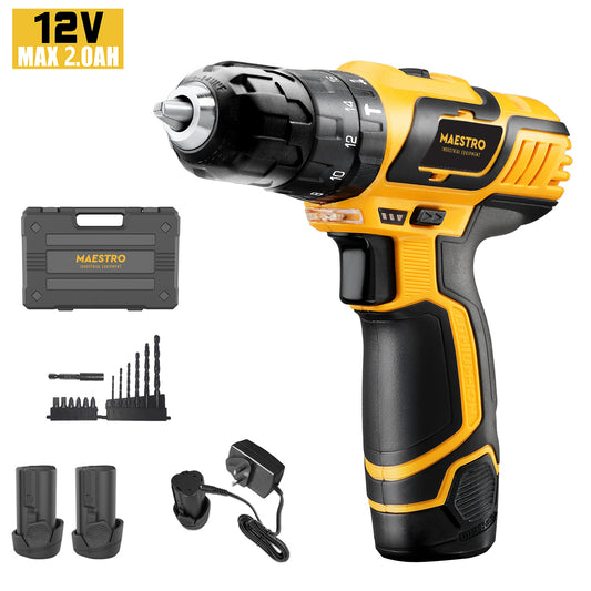 Maestro MCD-12V Κρουστικό Δραπανοκατσάβιδο Μπαταρίας 12V 2x2Ah