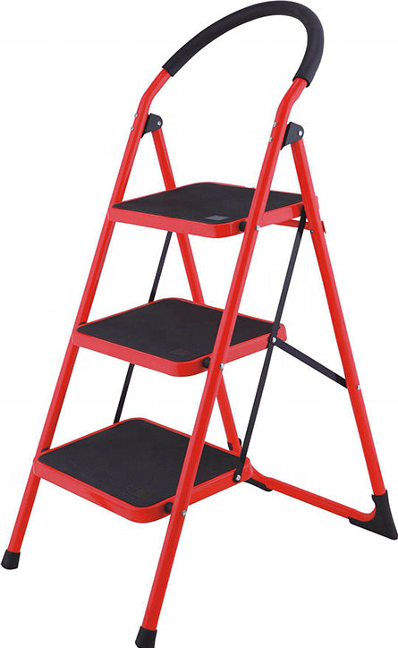 Krausmann Σκαλοσκαμπό με Αντιολισθητικά Σκαλιά Max 150kg Κόκκινο