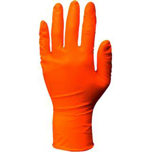 Ferreli Γάντια Νιτριλίου Μίας Χρήσης Βαρέως Τύπου 3D Ανάγλυφο Πορτοκαλί (50 τμχ)