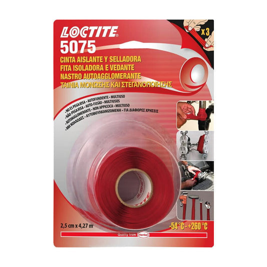 Henkel Loctite SI 5075 Αυτοβουλκανιζόμενη Ταινία Κόκκινη 2,5cm 4,27m