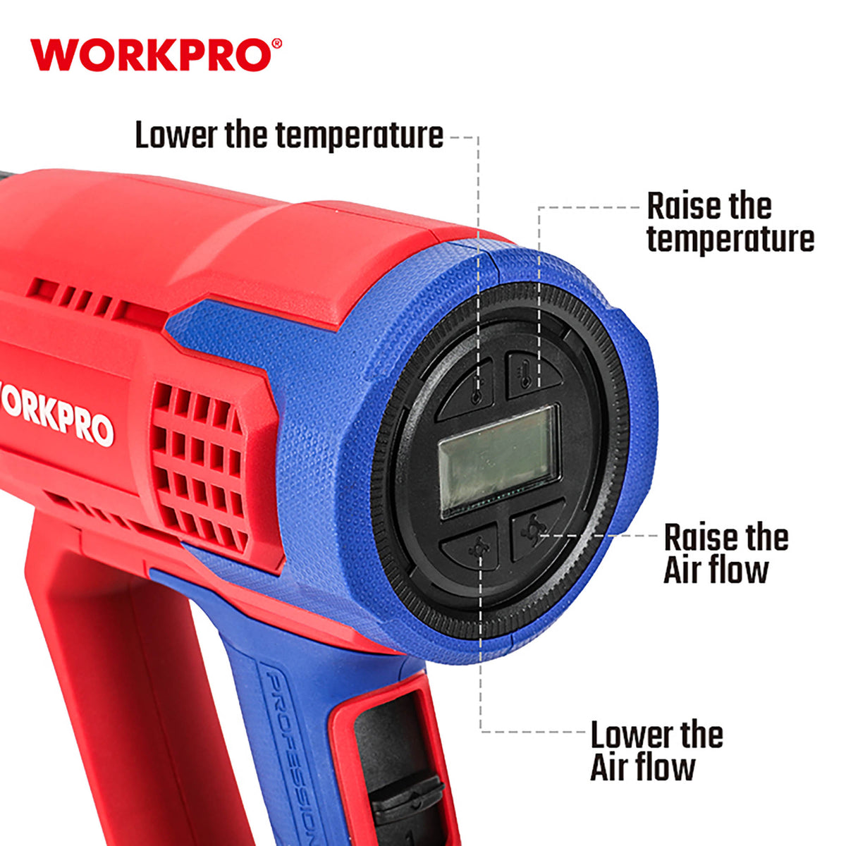 WorkPro WP47405CE Πιστόλι Θερμού Αέρα Ηλεκτρικό Ρυθμιζόμενο 2000W