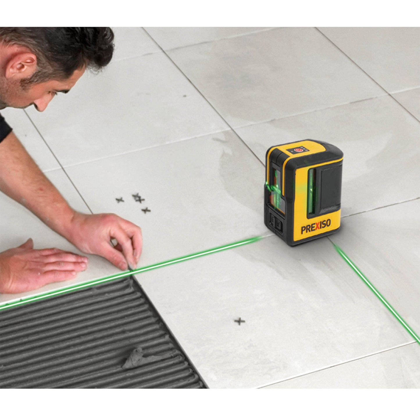 Prexiso PLC90DGT Αλφάδι Λέιζερ Σταυρού (Πράσινη Δέσμη) 20m με Τρίποδο