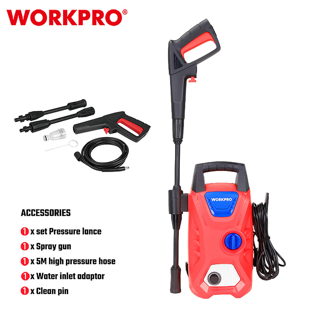 WorkPro WP423010CE Πλυστικό Μηχάνημα Ηλεκτρικό 1400W 110Bar
