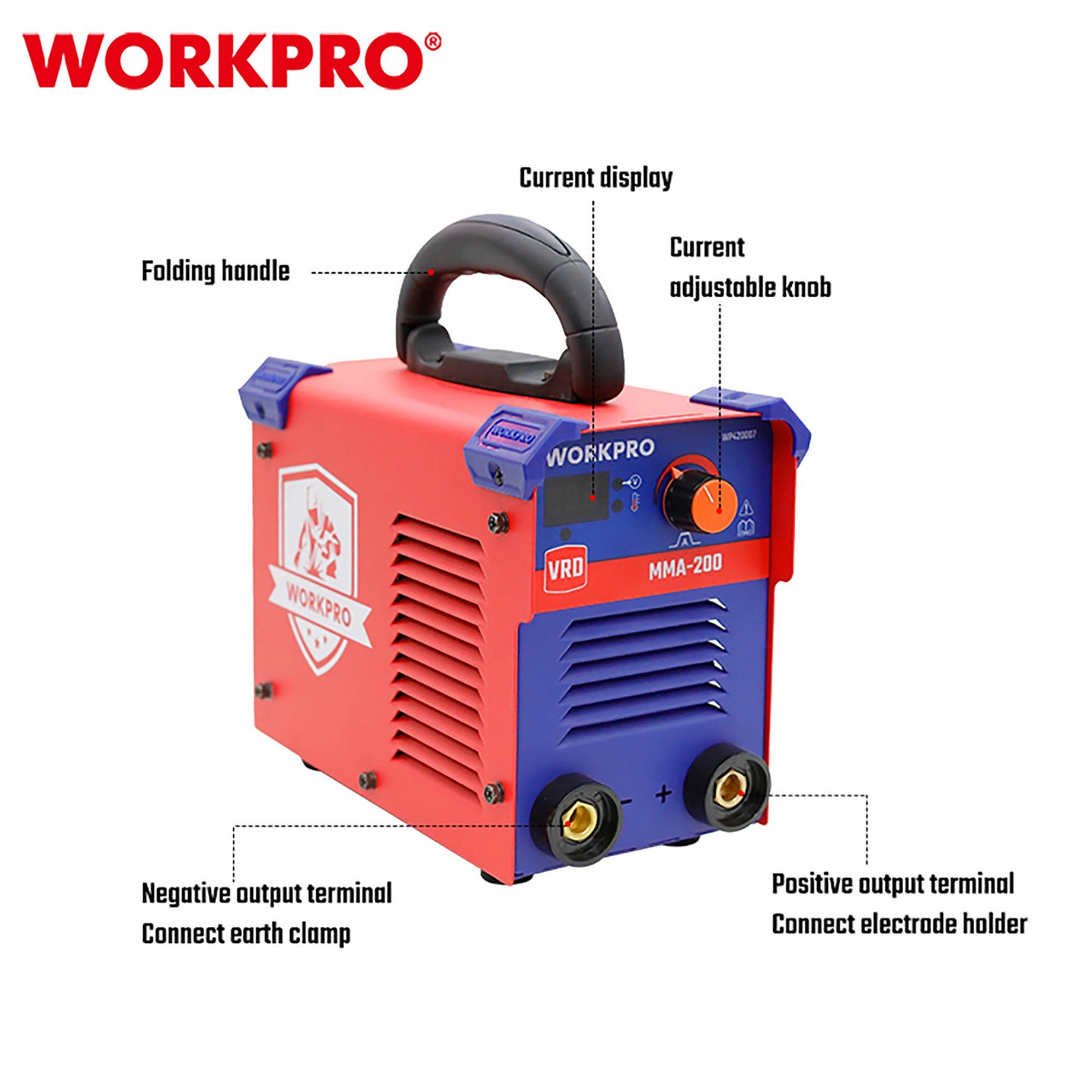 WorkPro WP420007 Ηλεκτροσυγκόλληση Inverter  30-160A MMA200A