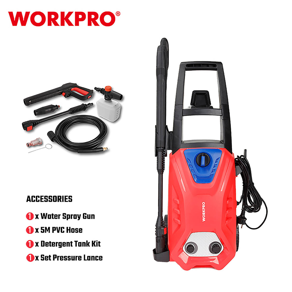 WorkPro WP423011CE Πλυστικό Μηχάνημα Ηλεκτρικό 1800W 145Bar