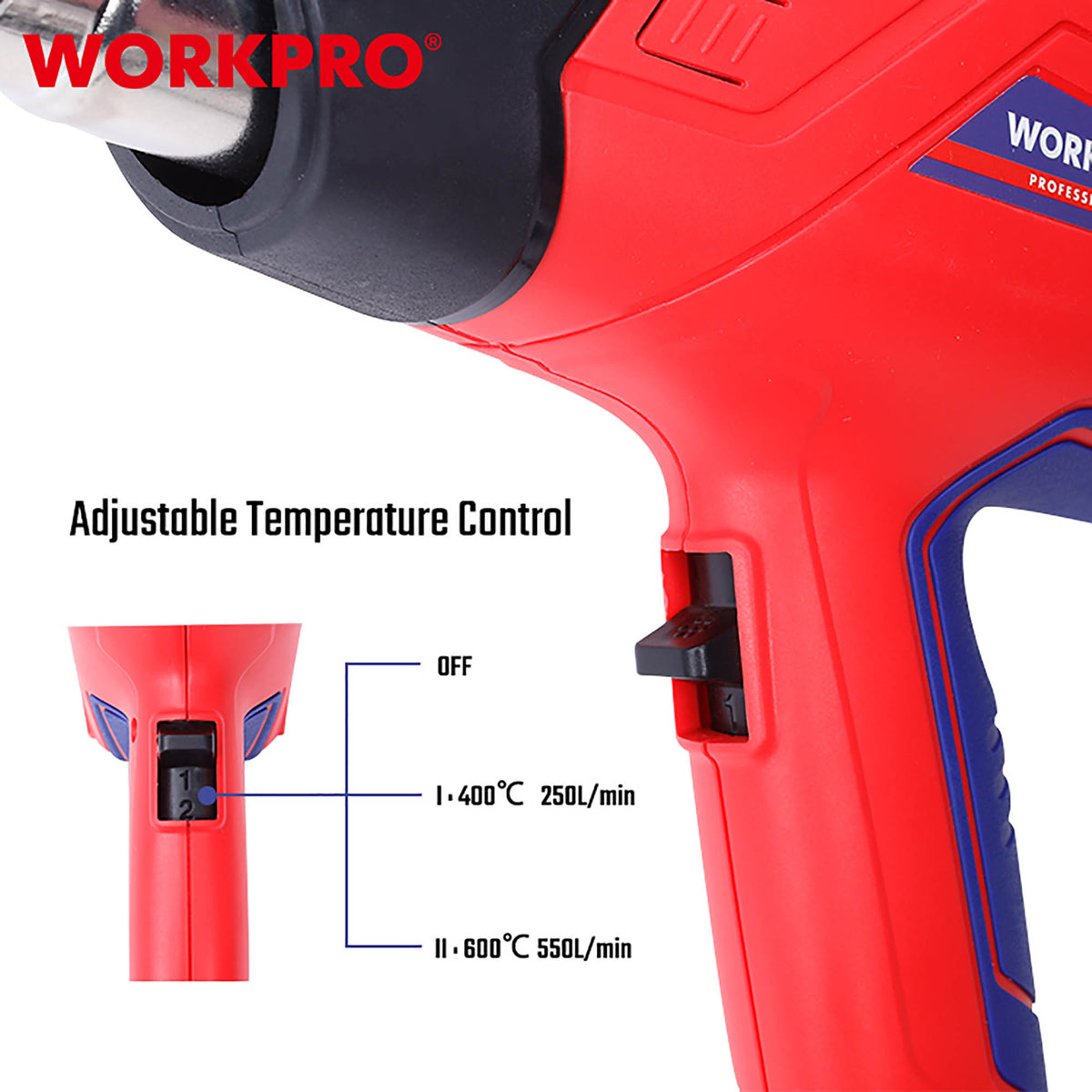 WorkPro WP474000CE Πιστόλι Θερμού Αέρα Ηλεκτρικό 2000W