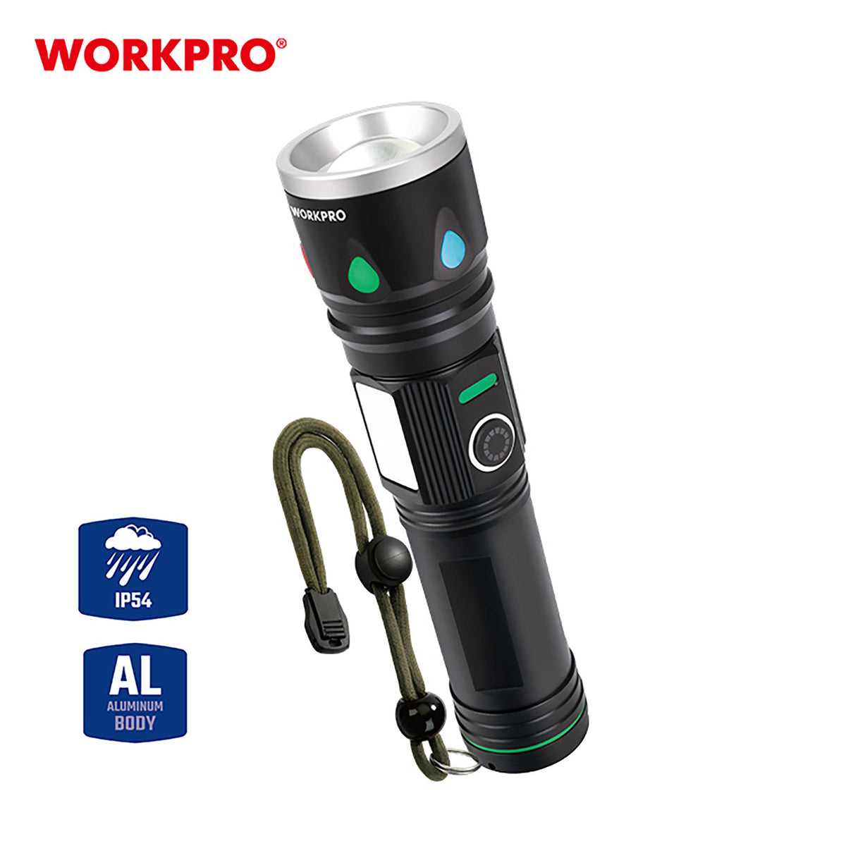 WorkPro WP351019 Φακός Επαναφορτιζόμενος LED 4500mAh 350Lm 460m