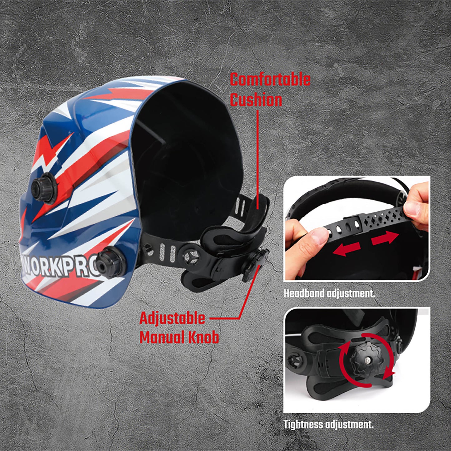 WorkPro WP375004 Μάσκα Ηλεκτροσυγκολλητών Κεφαλής Ηλεκτρονική