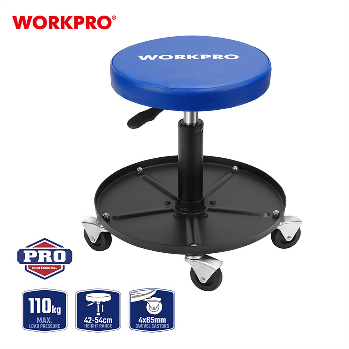 WorkPro WP319003 Σκαμπό Εργασίας Τροχήλατο (Μεγ. Φορτίου 113kg)
