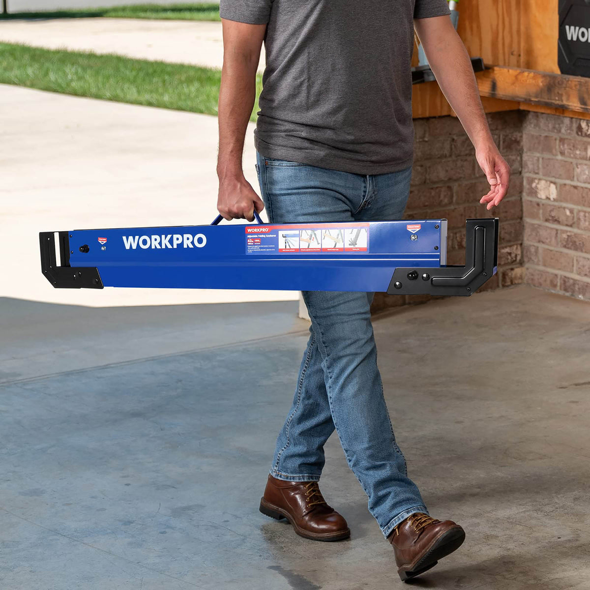 WorkPro WP289019 Καβαλέτο Εργασίας Μεταλλικό Πτυσσόμενο Βαρέως Τύπου εώς 675kg