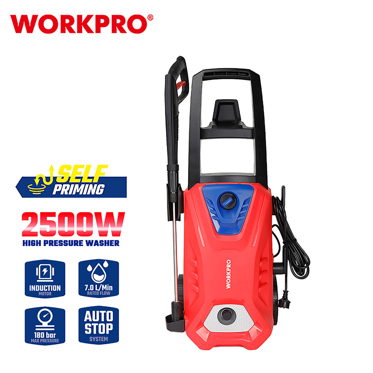 WorkPro WP423013CE Πλυστικό Μηχάνημα Ηλεκτρικό 2500W 180Bar