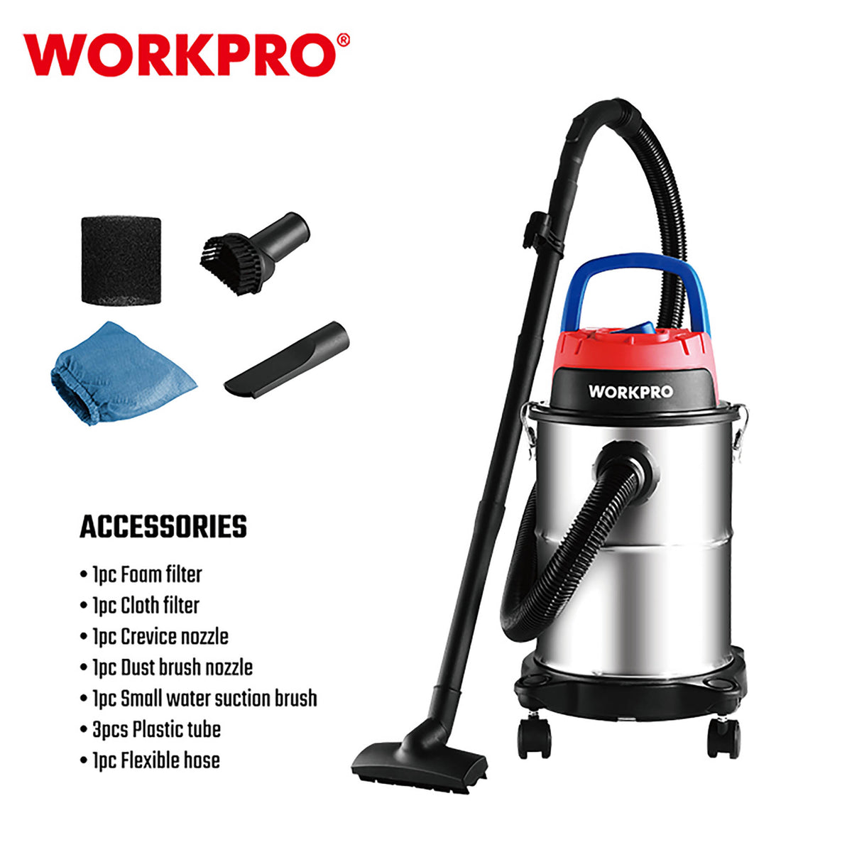 WorkPro WP423004CE Σκούπα Ηλεκτρική 15lt 1200W