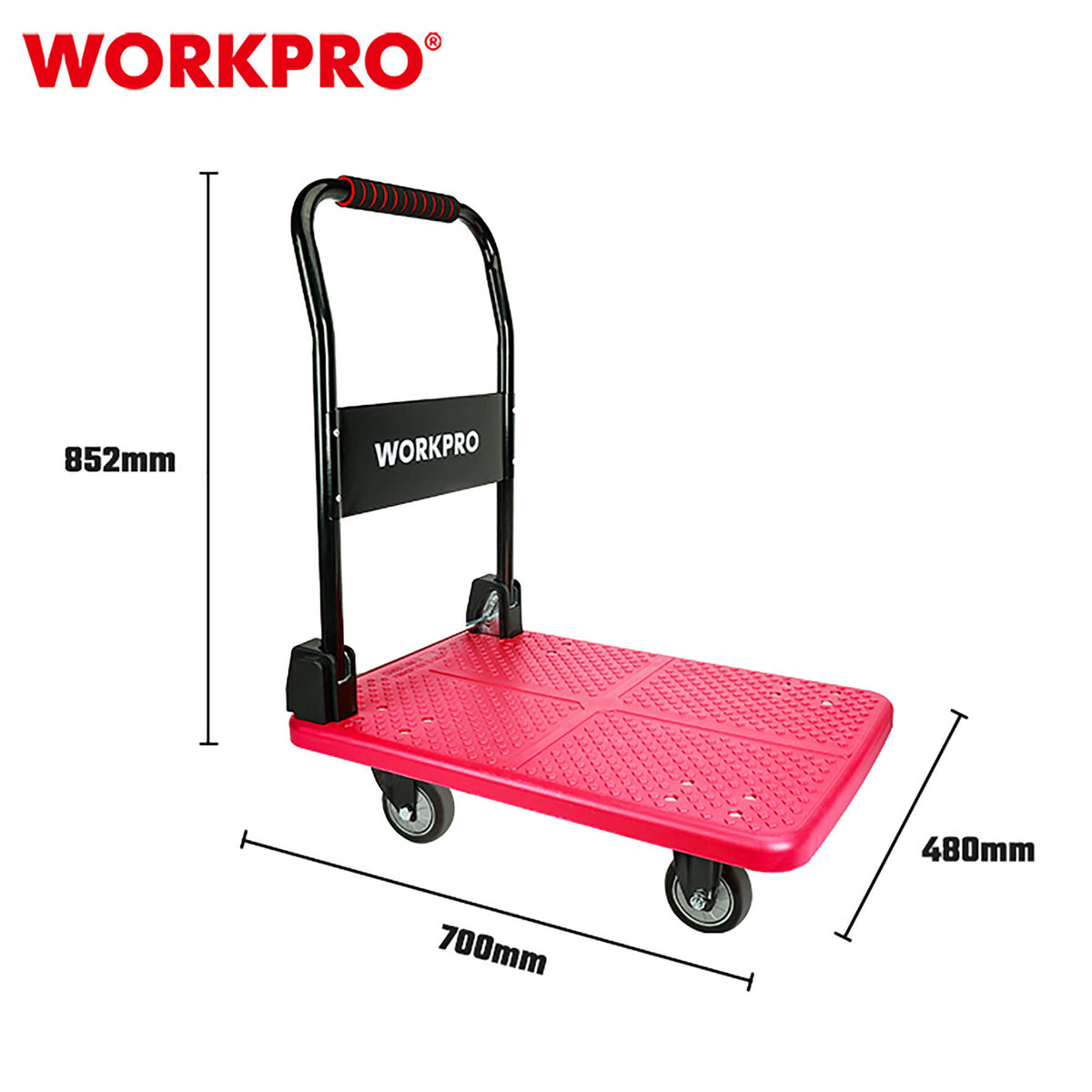 WorkPro WP285023 Καροτσάκι Τετράτροχο Πλατφόρμα Σιδερένιο (700*480*852mm)