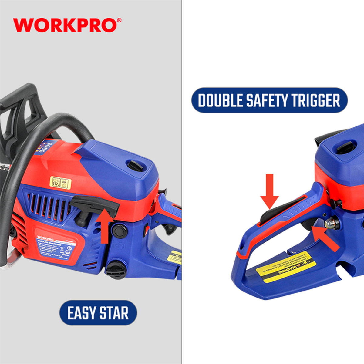 WorkPro WP424004 Αλυσπρίονο Βενζίνης 52.0cc (500mm)