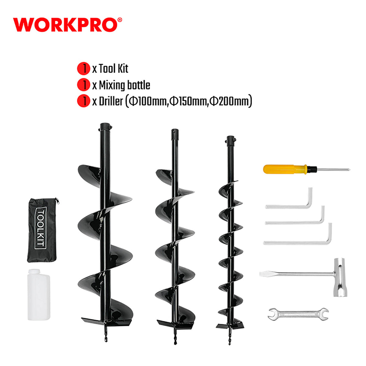 WorkPro WP424006 Γεωτρύπανο - Τριβέλα Βενζίνης 52.0cc