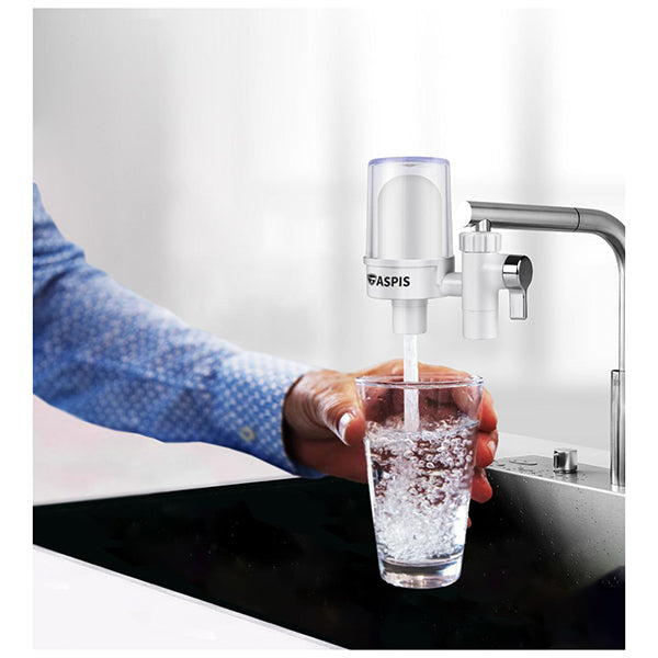 Aspis S-01 Φίλτρο Νερού Βρύσης Λευκό Κεραμικό με Διάφανο Καπάκι