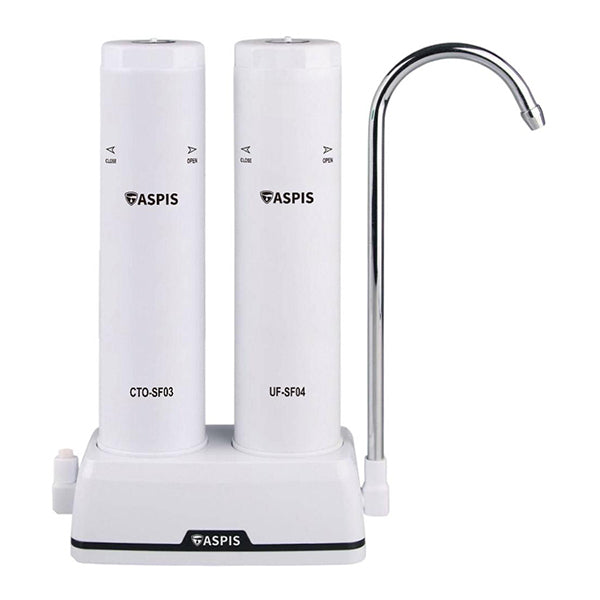Aspis S-04 Συσκευή Φίλτρου Νερού Διπλή Άνω Πάγκου με Βρυσάκι & Ανταλλακτικό Φίλτρο