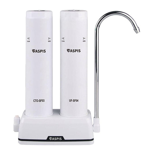 Aspis S-04 Συσκευή Φίλτρου Νερού Διπλή Άνω Πάγκου με Βρυσάκι & Ανταλλακτικό Φίλτρο