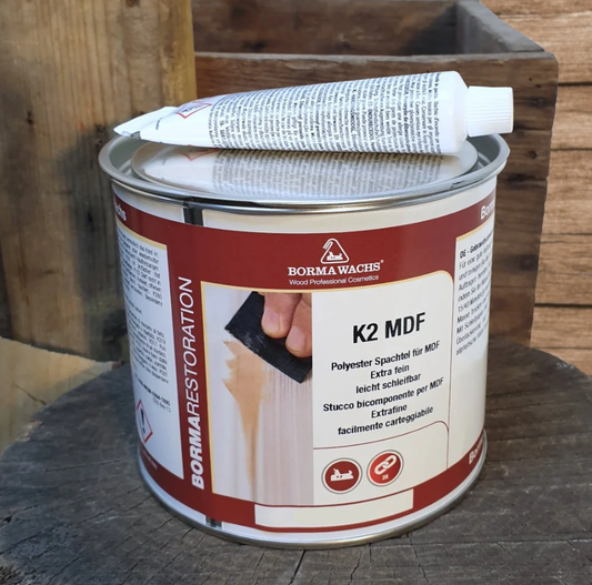 Borma Wachs Holzmasse K2 MDF Πολυεστερικός Ξύλοστοκος με Πριονίδι 2 Συστατικών Πολύ Ψιλός 750ml