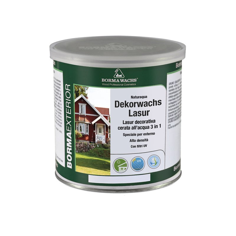 Borma Wachs Naturaqua Dekorwachs Lasur Solid 3 in 1 Φινίρισμα Πλήρους Κάλυψης Βάσης Λαδιού-Κεριού Νερού