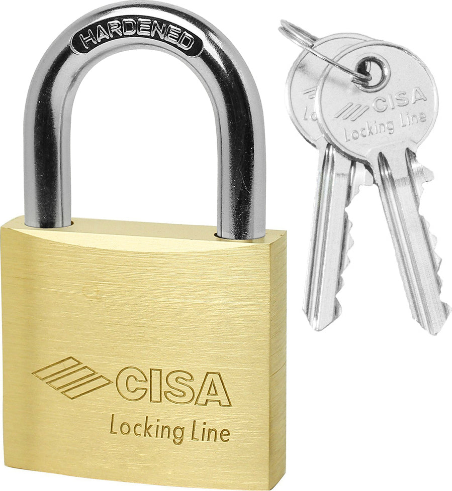 Cisa Locking Line Λουκέτο Ορειχάλκινο Πέταλο με 2 Κλειδιά