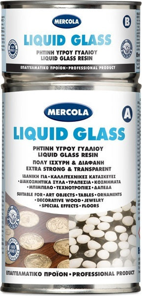 Mercola Liquid Glass Ρητίνη Υγρού Γυαλιού 2 Συστατικών Διάφανη