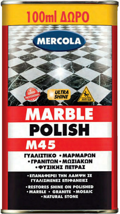 Mercola Marble Polish M45 Γυαλιστικό Μαρμάρων-Γρανιτών Μωσαϊκών Διάφανο 1lt