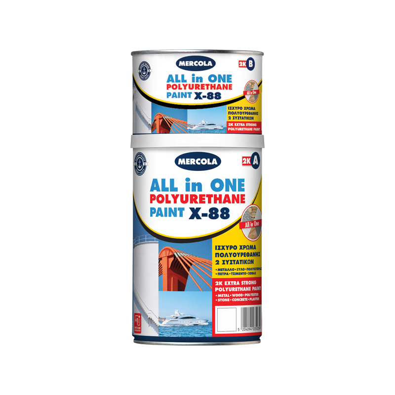 Mercola All in One Polyurethane Paint X-88 Χρώμα Πολυουρεθάνης 2 Συστατικών 1kg