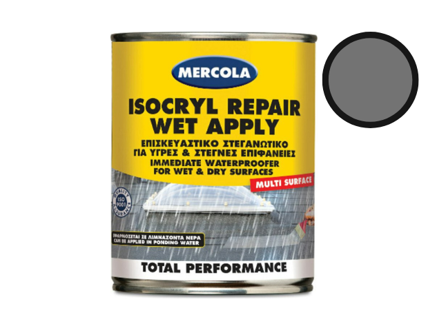 Mercola Isocryl Repair Wet Apply Ελαστομερές Ακρυλικό Επαλειφόμενο Στεγανωτικό Πολυουρεθάνης 750ml
