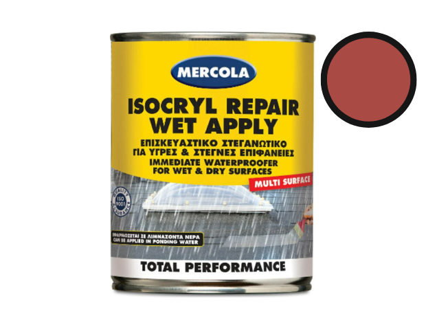 Mercola Isocryl Repair Wet Apply Ελαστομερές Ακρυλικό Επαλειφόμενο Στεγανωτικό Πολυουρεθάνης 750ml